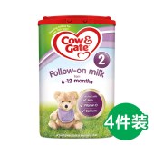 【保税区发货】4件套丨Cow＆Gate 英国牛栏 原装婴儿奶粉 2段 6-12个月 800g/罐