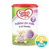 【保税区发货】2件套丨Cow＆Gate 英国牛栏 原装婴幼儿奶粉 2段 6-12个月 800g/罐