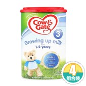 【保税区发货】4件套丨Cow＆Gate 英国牛栏 原装婴儿奶粉 3段 1-2岁 800g/罐