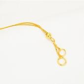 18K金 金色双圈转运珠可调节时尚个性项链41.5cm无延长链  约2.67g
