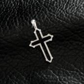 925银十字架项链 女款项坠吊坠 耶稣以马内利锁骨银饰  约重2.91g