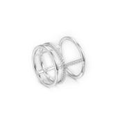 925银镶锆石 指箍圆环个性戒指#14 约4.37g