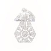 925银镶嵌宝石型立体镂空戒指活口 5.67g