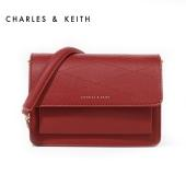 CHARLES&KEITH 小CK 方包 风琴时尚翻盖单肩包红色女包CK2-80780285R